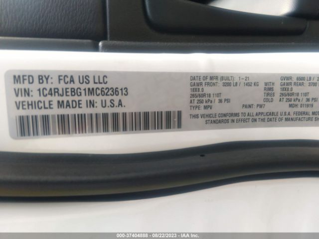 1C4RJEBG1MC623613 Jeep Grand Cherokee Limited