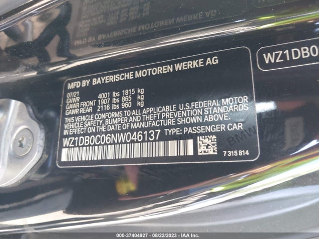 2022 Toyota Supra, VIN: WZ1DB0C06NW046137