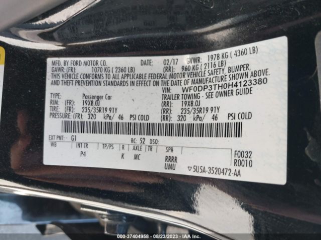 WF0DP3TH0H4123380 Ford FOCUS RS