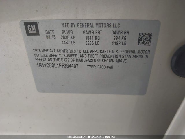 Chevrolet MALIBU LT 2015 1G11C5SL1FF264407 Image 9