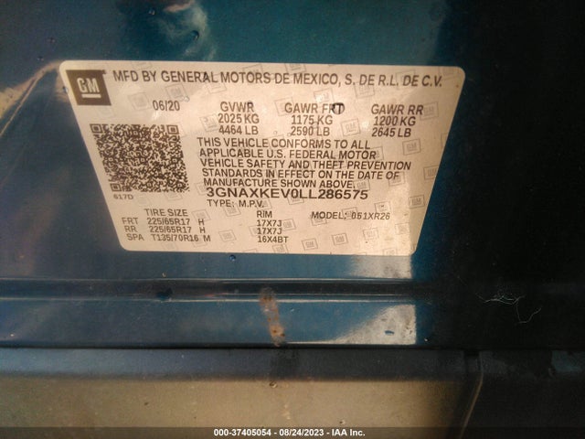 Chevrolet EQUINOX LT 2020 3GNAXKEV0LL286575 Image 9