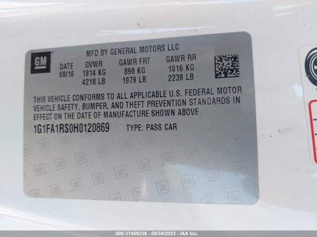 Chevrolet Camaro 1lt 2017 1G1FA1RS0H0120869 Image 9
