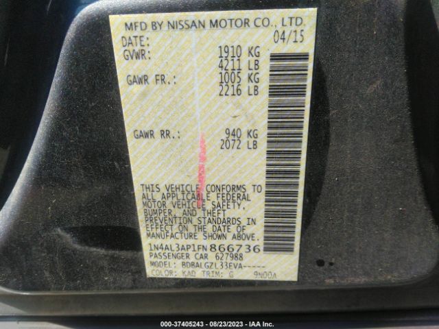 1N4AL3AP1FN866736 Nissan ALTIMA 2.5