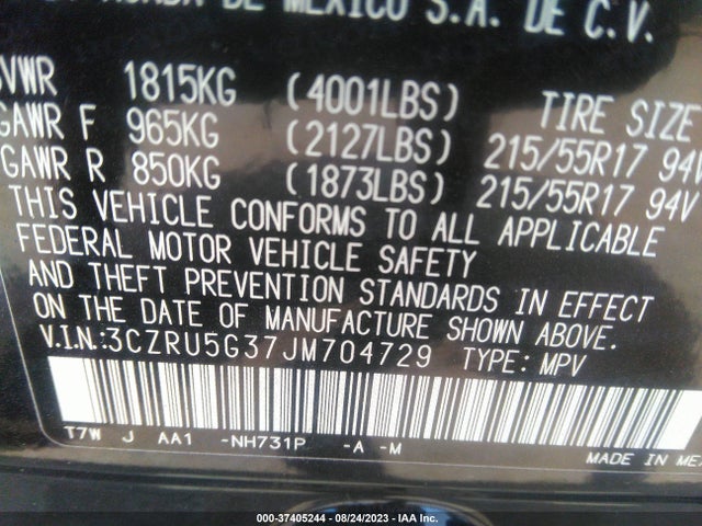 Honda HR-V LX 2018 3CZRU5G37JM704729 Image 9