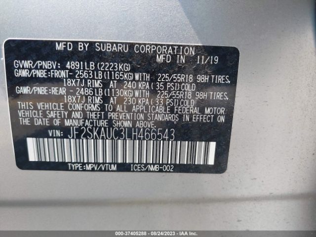 JF2SKAUC3LH466543 Subaru Forester Limited