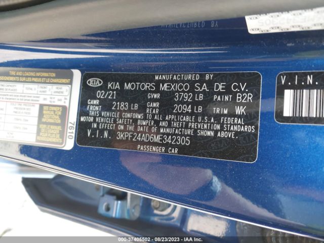 3KPF24AD6ME342305 KIA Forte Lxs