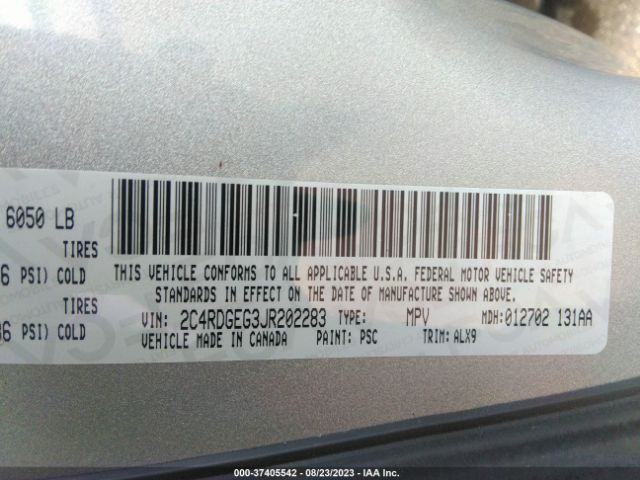 2C4RDGEG3JR202283 Dodge Grand Caravan Gt