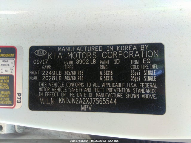 KIA Soul Base 2018 KNDJN2A2XJ7565544 Image 9