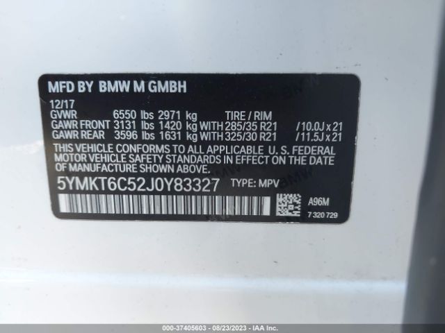 5YMKT6C52J0Y83327 BMW X5 M