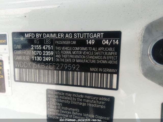 WDDKJ5KB2EF279592 Mercedes-Benz E-class E 350