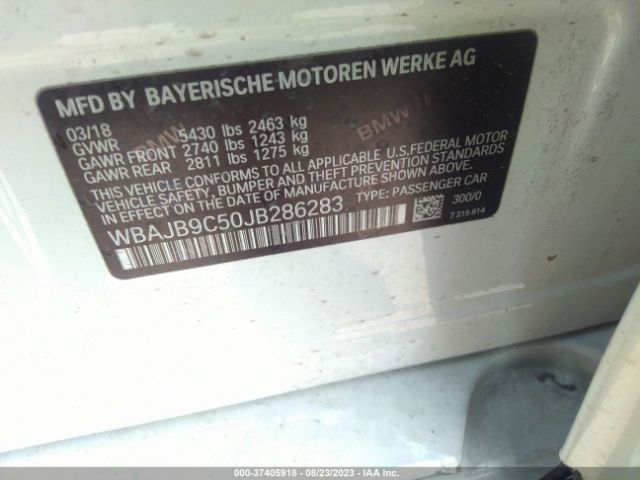 WBAJB9C50JB286283 BMW 5 Series M550i Xdrive