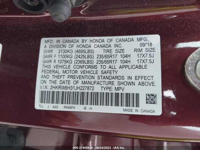 Honda CR-V LX 2018 2HKRW6H31JH227872 Image 9