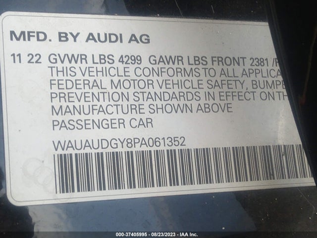 WAUAUDGY8PA061352 Audi A3 PREMIUM