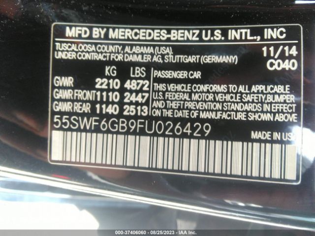 55SWF6GB9FU026429 Mercedes-Benz C-class C 400