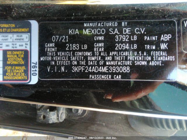 3KPF24AD4ME393088 KIA Forte Lxs