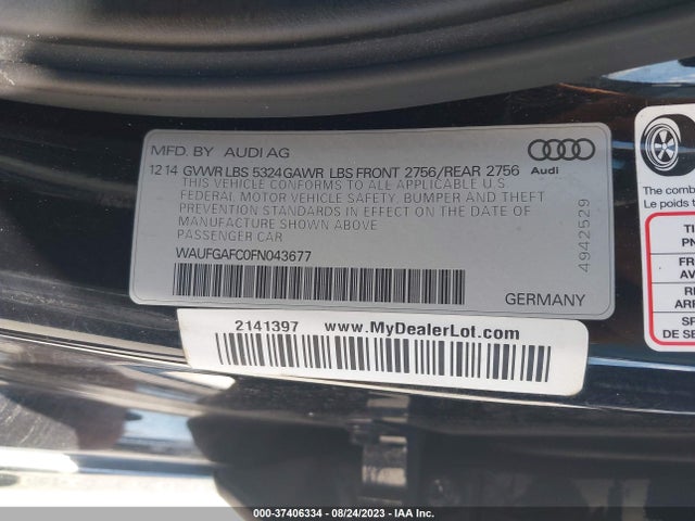 WAUFGAFC0FN043677 Audi A6 3.0t Premium Plus