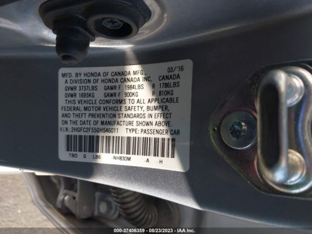 2HGFC2F55GH546011 Honda Civic Sedan Lx