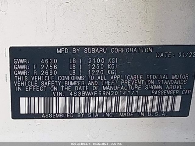 4S3BWAF69N3014171 Subaru Legacy Premium