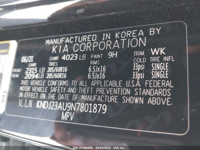 KNDJ23AU9N7801879 KIA SOUL LX