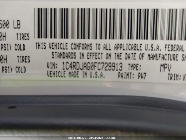 Dodge Durango Sxt 2015 1C4RDJAG0FC729913 Image 9