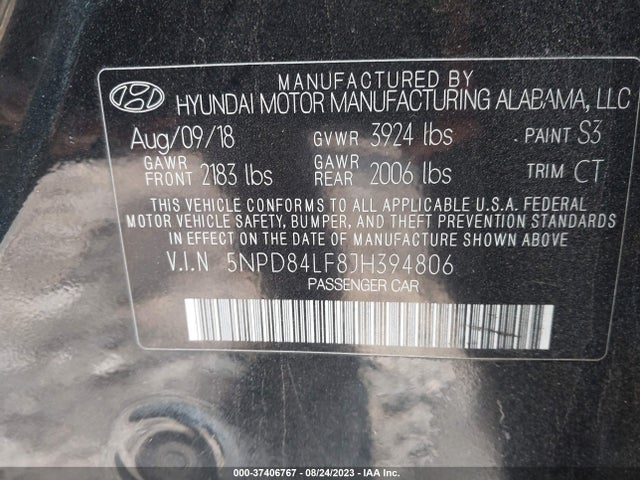 Hyundai ELANTRA SEL 2018 5NPD84LF8JH394806 Image 16