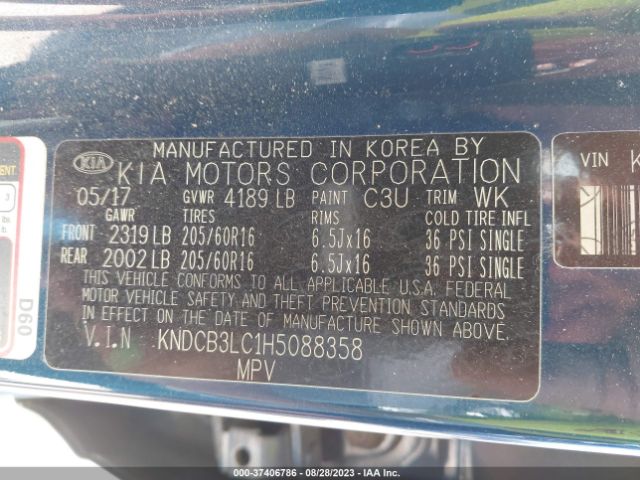 KNDCB3LC1H5088358 KIA NIRO LX