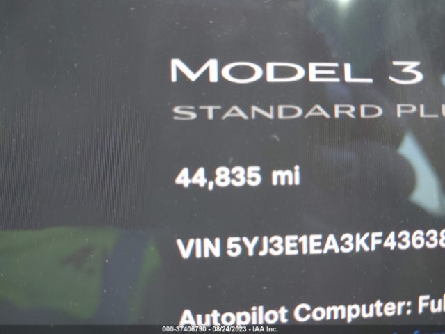 5YJ3E1EA3KF436383 Tesla Model 3 Standard Range Plus