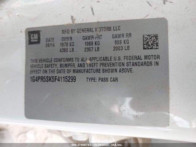 1G4PR5SK5F4115299 Buick Verano Convenience Group