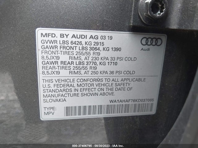 WA1AHAF76KD037065 Audi Q7 Premium/se Premium