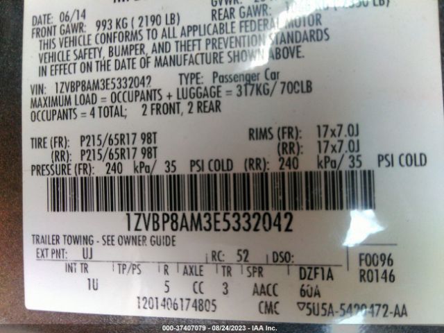 1ZVBP8AM3E5332042 Ford Mustang V6
