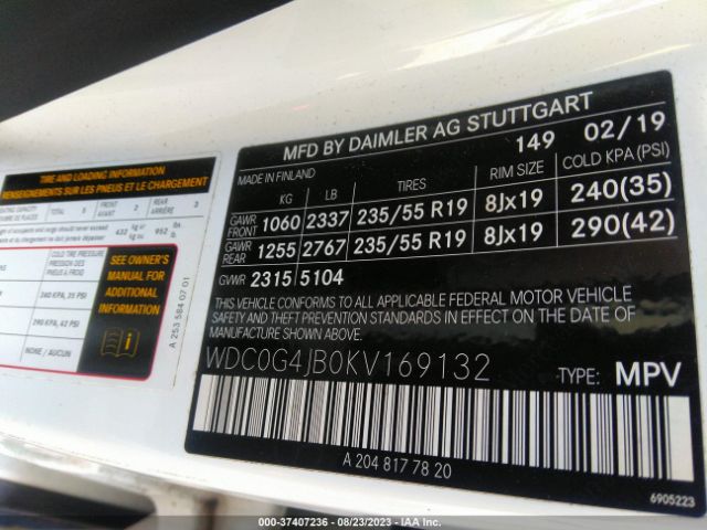WDC0G4JB0KV169132 Mercedes-Benz Glc Glc 300