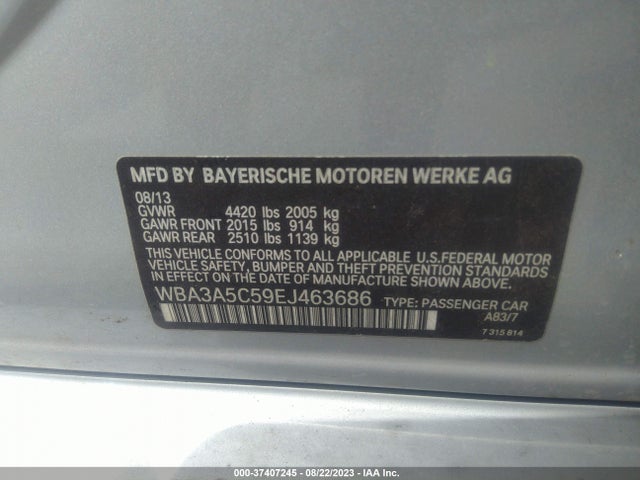 BMW 3 Series 328i 2014 WBA3A5C59EJ463686 Image 9