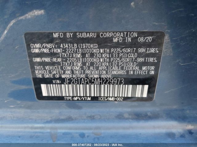 JF2GTAPC5MH229973 Subaru Crosstrek Premium