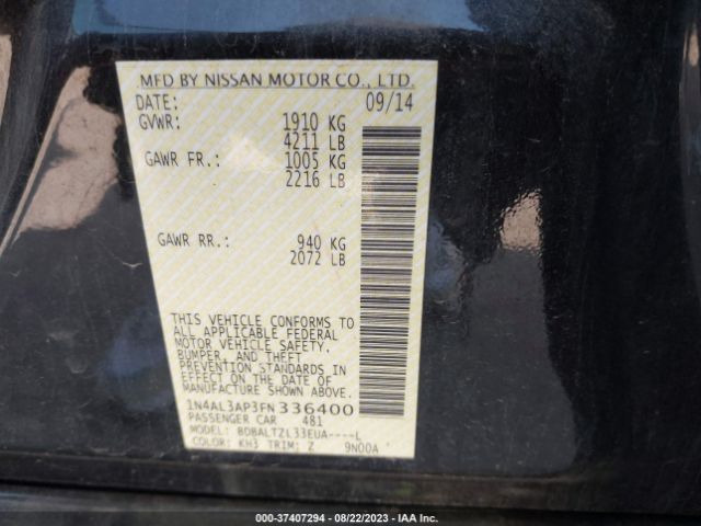1N4AL3AP3FN336400 Nissan Altima 2.5 Sl