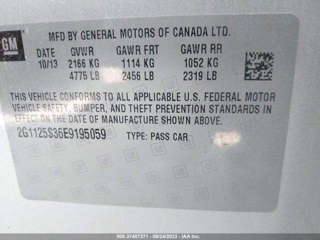 Chevrolet IMPALA LT 2014 2G1125S36E9195059 Image 9