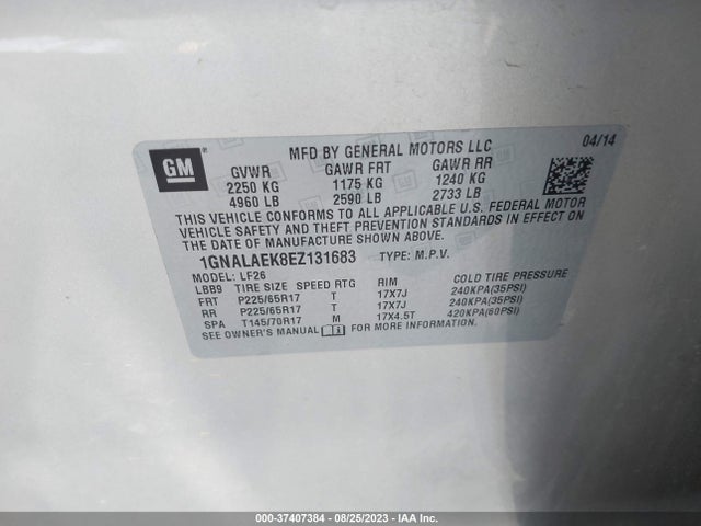 Chevrolet EQUINOX LS 2014 1GNALAEK8EZ131683 Image 9