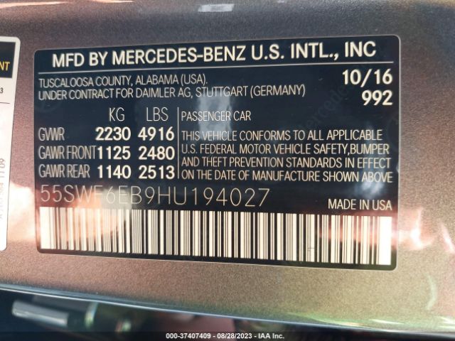 55SWF6EB9HU194027 Mercedes-Benz C-class Amg C 43