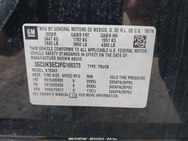Chevrolet Silverado 1500 Ltz 2015 3GCUKSEC2FG166373 Image 15