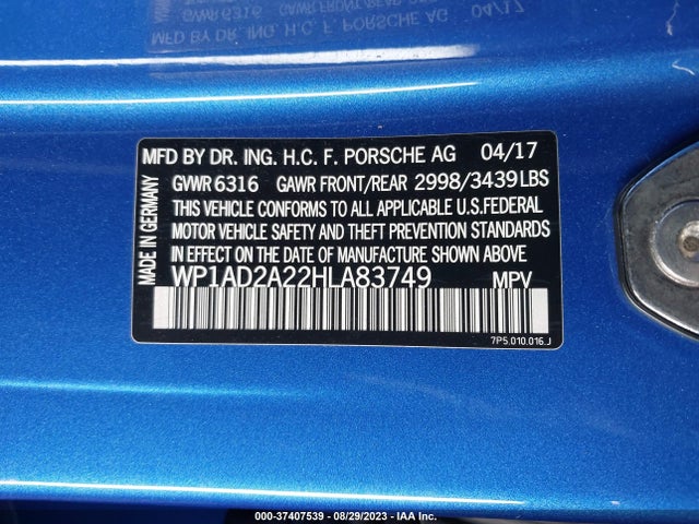 2017 PORSCHE CAYENNE WP1AD2A22HLA83749 Photo 8