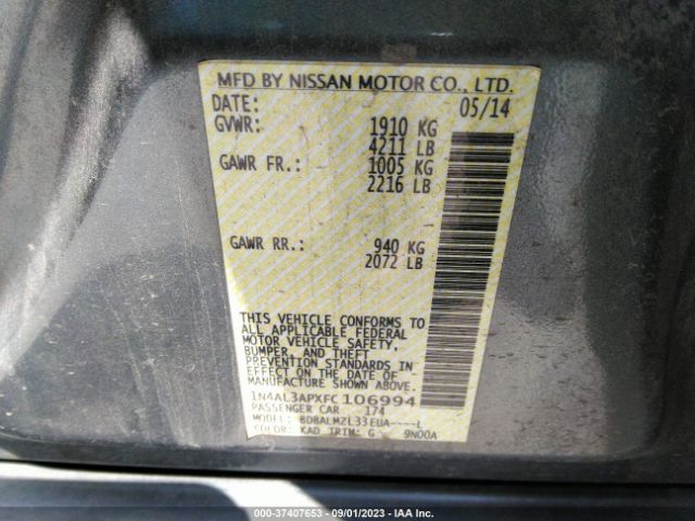 1N4AL3APXFC106994 Nissan Altima 2.5 Sv