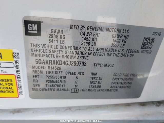 5GAKRAKD4GJ289703 Buick Enclave Convenience