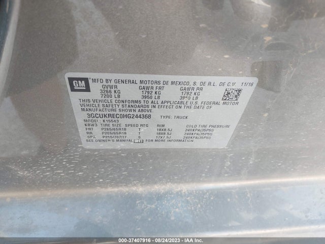 Chevrolet Silverado 1500 Lt 2017 3GCUKREC0HG244368 Image 9
