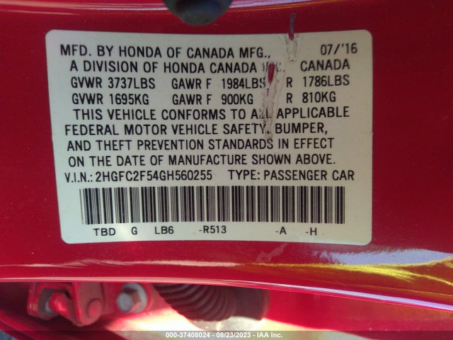 Honda Civic Sedan Lx 2016 2HGFC2F54GH560255 Image 15