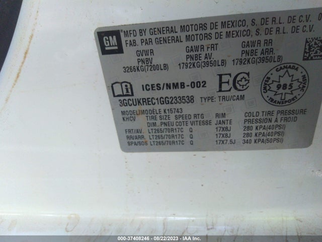 Chevrolet Silverado 1500 Lt 2016 3GCUKREC1GG233538 Image 15