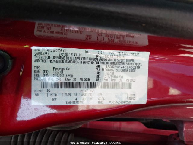 1FADP3F24EL450219 Ford FOCUS SE
