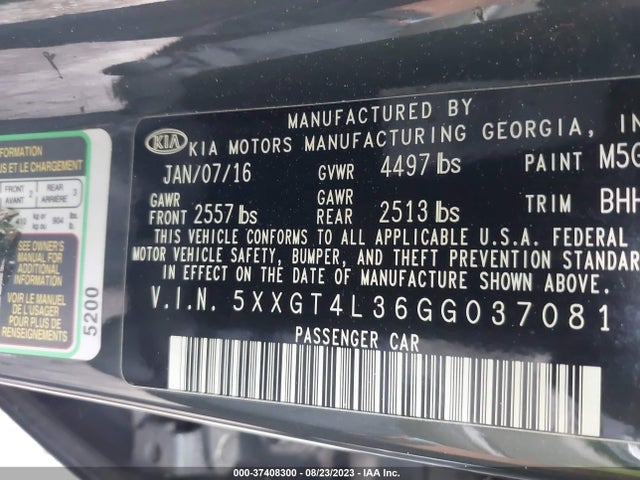 KIA Optima Lx 2016 5XXGT4L36GG037081 Image 9