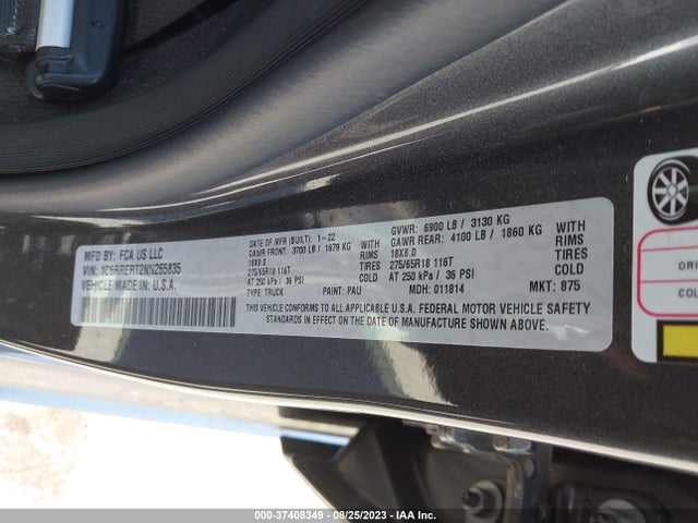 1C6RRERT2NN265835 RAM 1500 Laramie