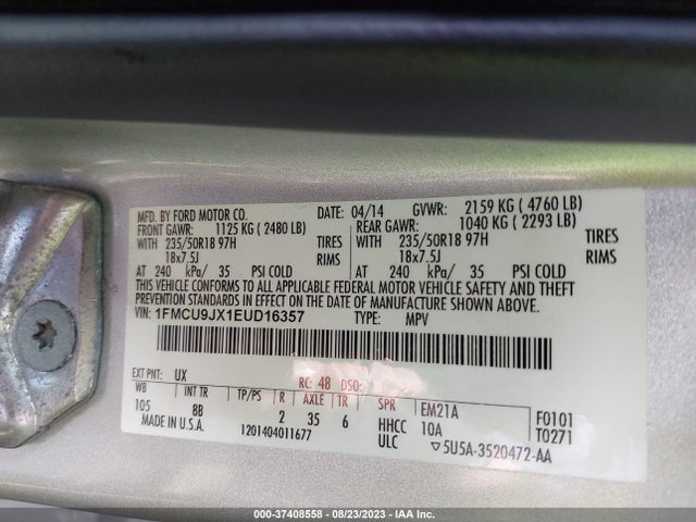 Ford Escape Titanium 2014 1FMCU9JX1EUD16357 Image 9