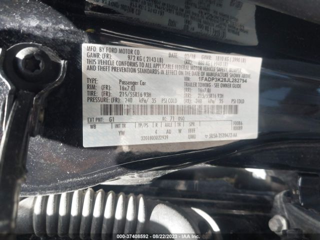 1FADP3K28JL282794 Ford FOCUS SE