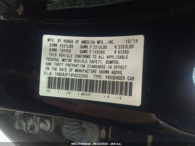 Honda k24w1 2015 1HGCR2F74FA032540 Image 21